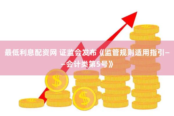 最低利息配资网 证监会发布《监管规则适用指引——会计类第5号》